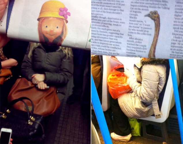 Hilarious commuter newspaper photos