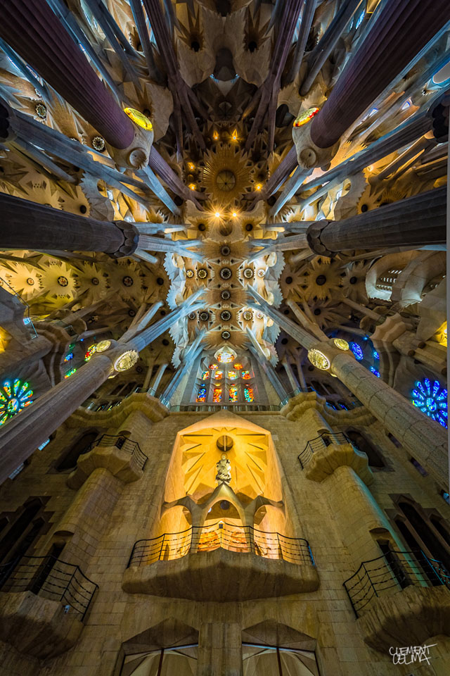 Wide-angle photos of the Sagrada Familia by Clement Celma