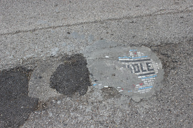 Artist Fills Chicago Potholes with Mosaic Art