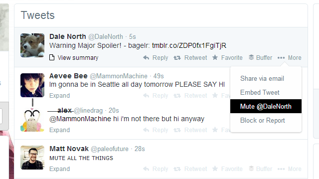 Twitter Mute Function