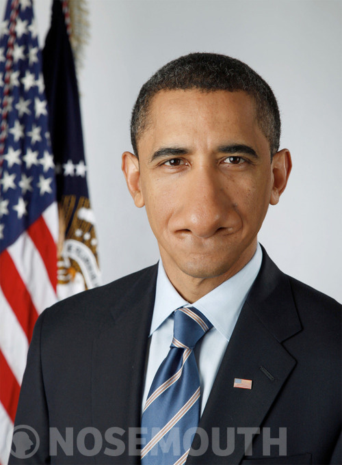 Nosemouth Barack Obama