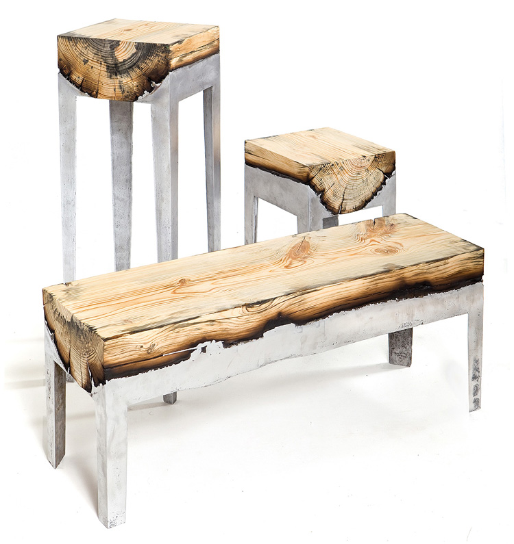 Wood and Cast Aluminum Furniture by Hilla Shamia