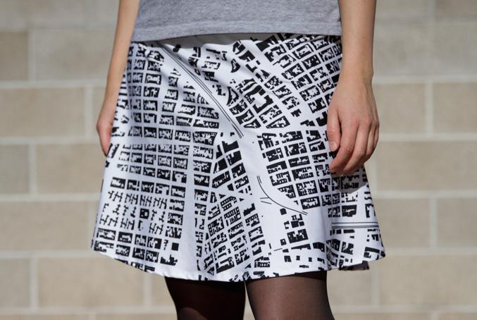 Monochome Custom Printed Maps on Clothing