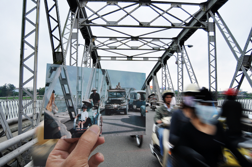Historical Photos of Vietnam Superimposed Over Present Day Scenes