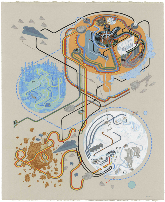 Star Wars Empire Strikes Back Map by Andrew DeGraff