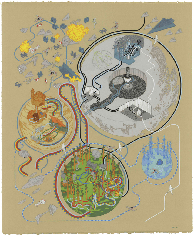 Star Wars Return of the Jedi Map by Andrew DeGraff