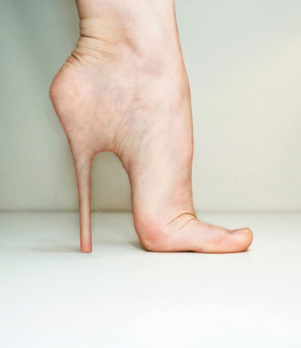 Creepy Concept For Real Skin Human Body Stiletto Heel Implants