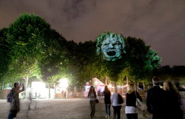 Gargoyle tree projections by Clement Briend