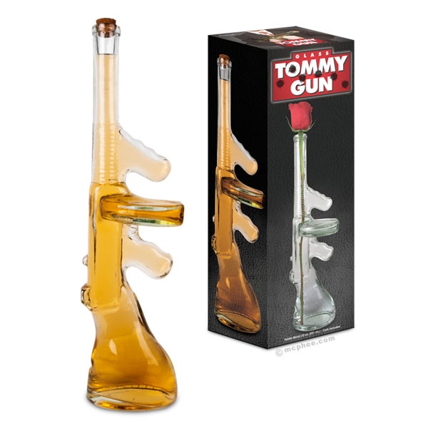 This handsome Glass Tommy Gun is just the thing to give your home a little