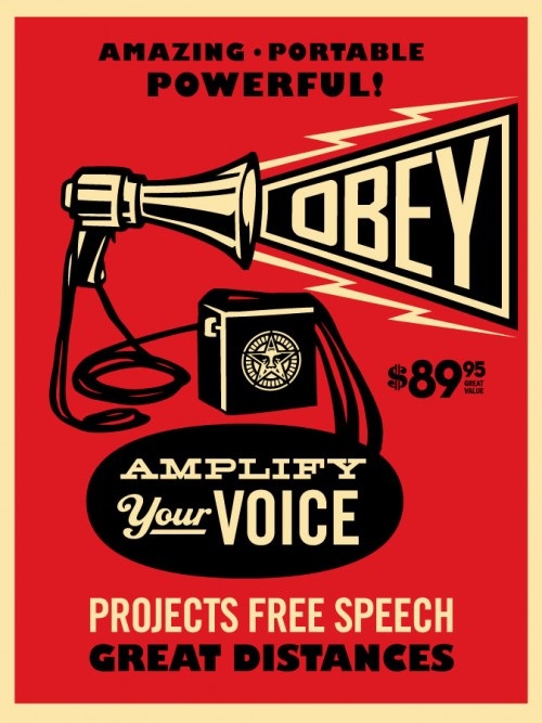 hello kitty obey. Obey Megaphone Poster
