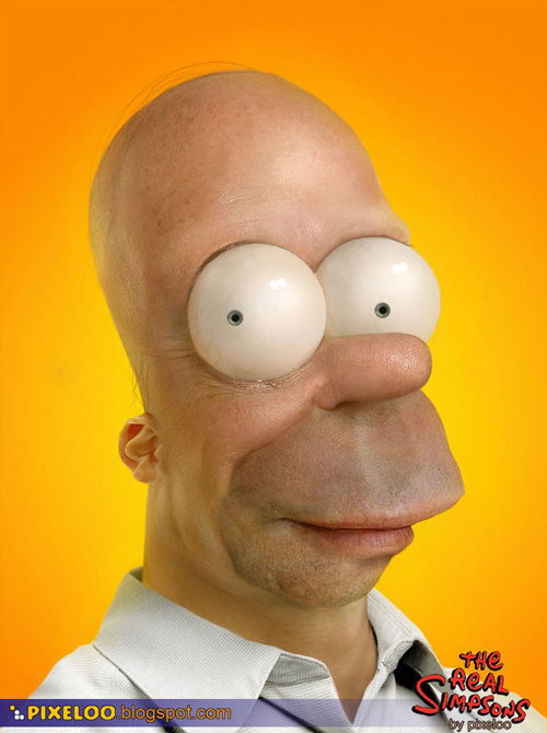 Real Life Versions of Homer Simpson and Mario by Pixeloo