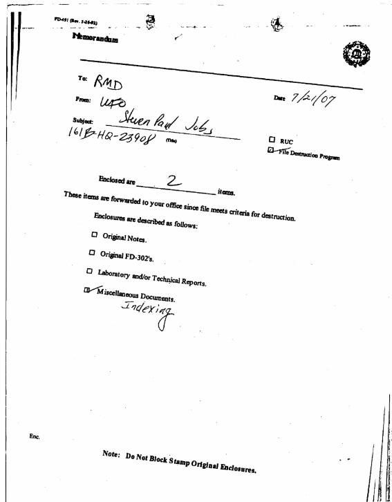 Steve Jobs' FBI File Has Been Released To The Public