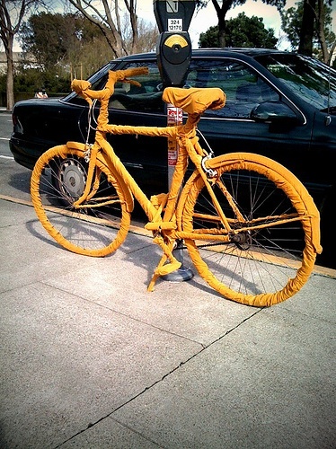 corduroy wrapped bike