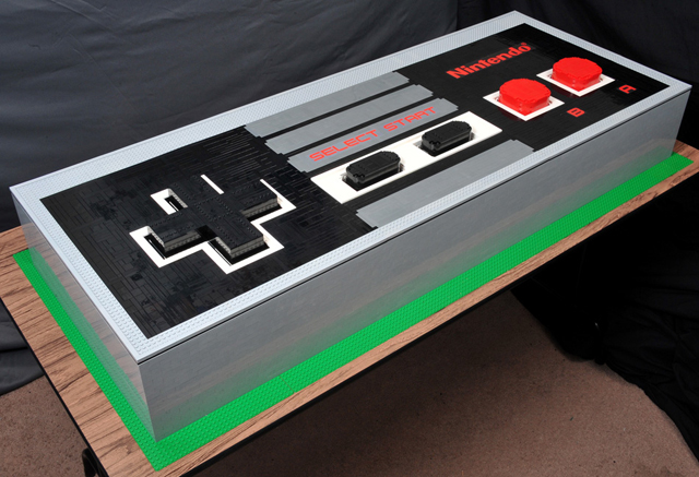 Giant LEGO NES Controller by Julius von Brunk