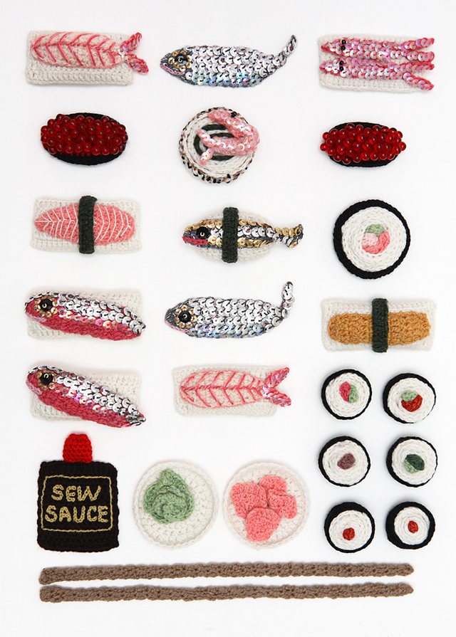 Crocheted food art by Kate Jenkins