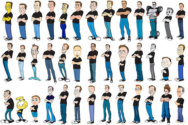 artist-kevin-mcshane-draws-himself-in-100-different-cartoon-styles