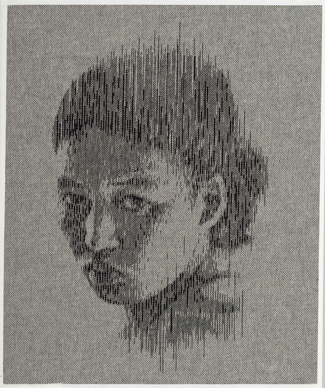 String and denim portraits by Kumi Yamashita