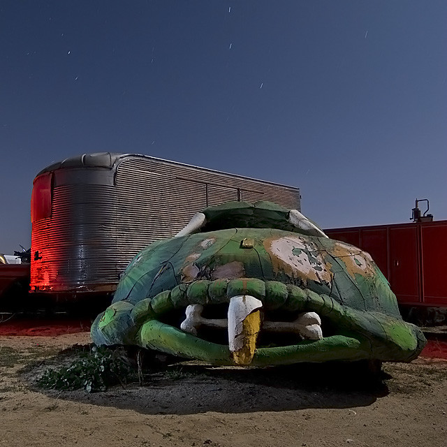 Night photos of movie prop cars by Troy Paiva