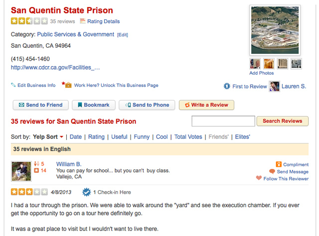 San Quentin on Yelp