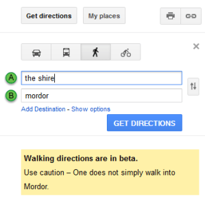 Lord of the Rings Walking Directions