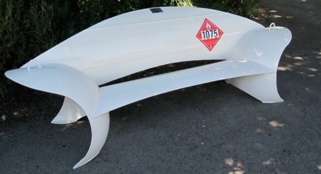 Recycled propane tank seating sculptures Colin Selig