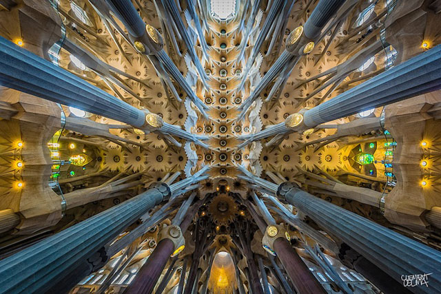 Wide-angle photos of the Sagrada Familia by Clement Celma