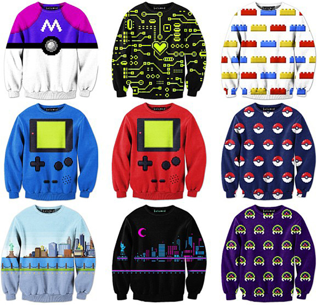 Geeky Pixel Art Sweatshirts by Drew Wise