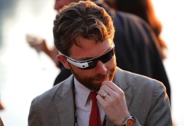 White Men Wearing Google Glass