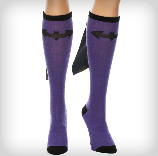 Batman Purple Black Caped Knee High Socks