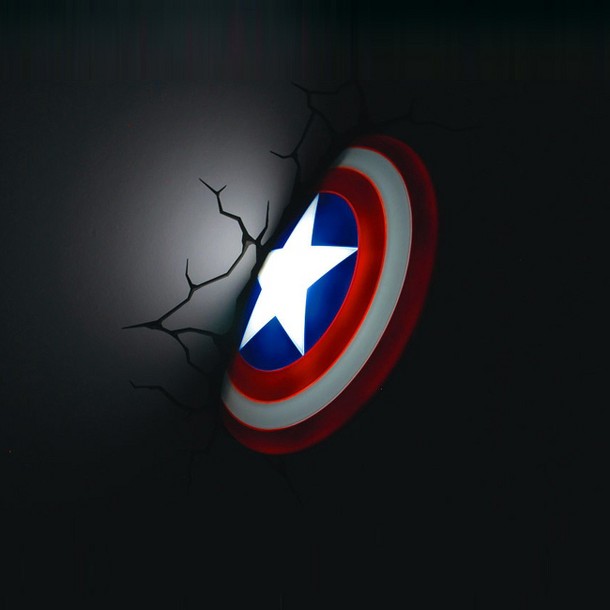 3D Wall Art Captain America Nightlight