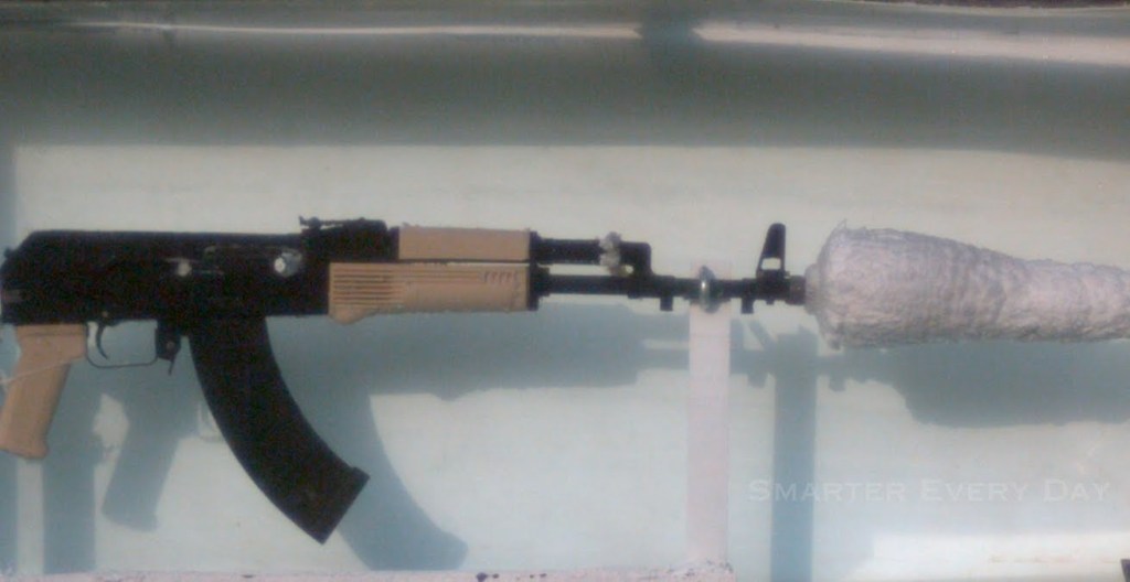 Slow Motion Video of an AK47 Fired Underwater