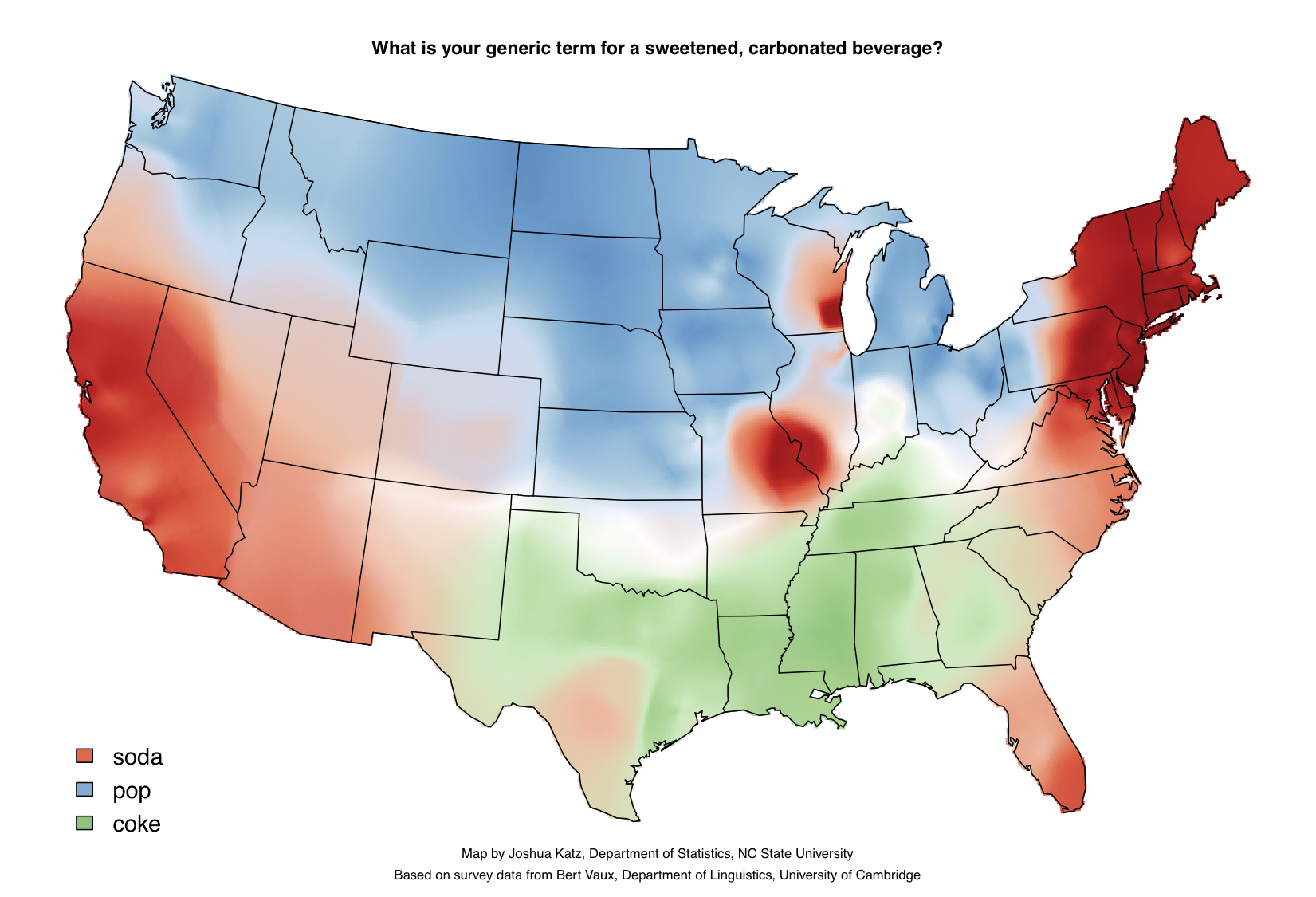 Stor mængde Bevægelig Rige Soda, Pop, or Coke: Maps of Regional Dialect Variation in the United States