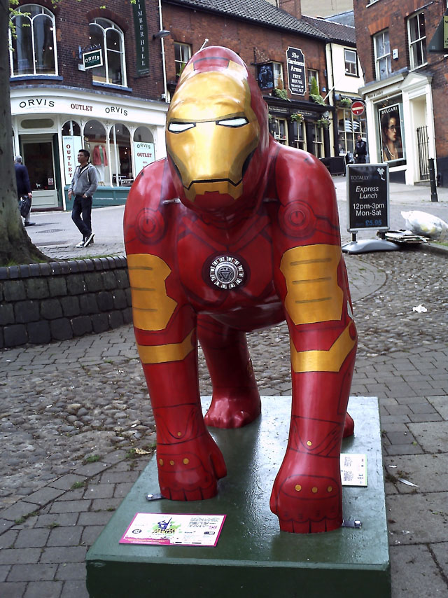Iron Man Gorilla Sculpture by Martin Wall