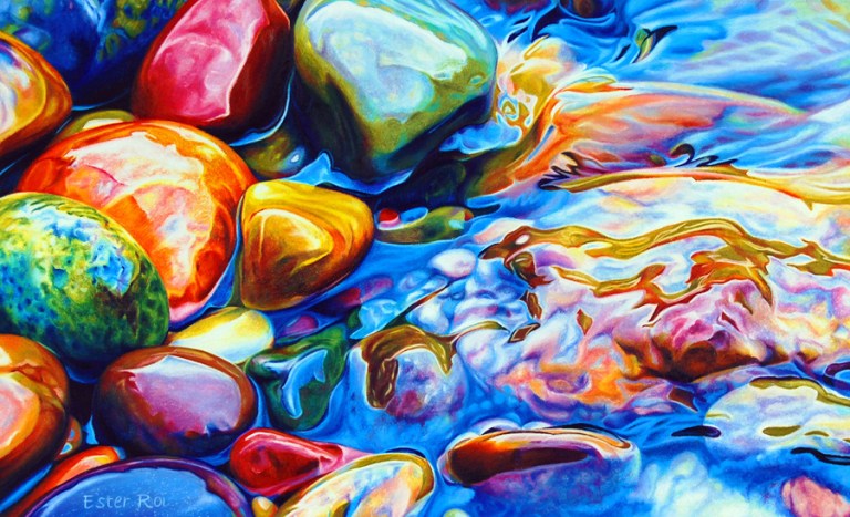 Photorealistic rock illustrations by Ester Roi