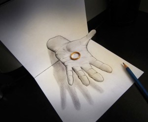 Anamorphic 3D drawings by Alessandro Diddi