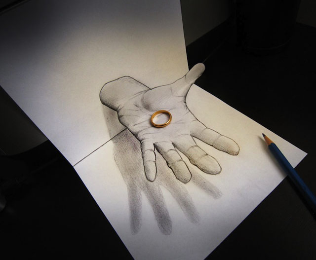 Anamorphic 3D drawings by Alessandro Diddi