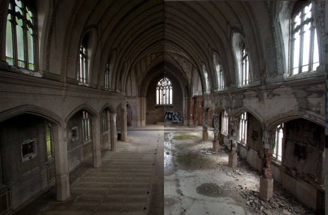 Then and now photos of Detroit buildings