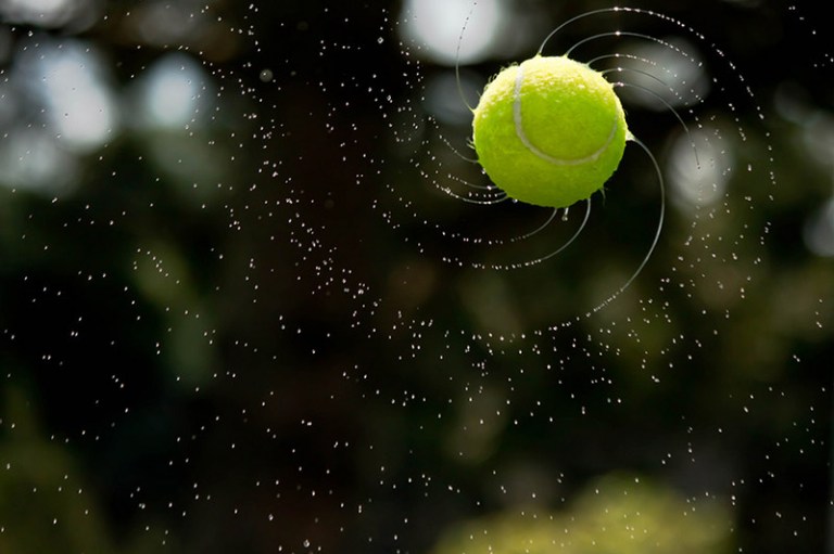 Logarithmic spiral tennis ball by Arvin Rahimzadeh