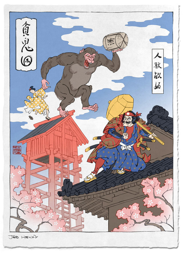 Video game character japanese woodblock prints