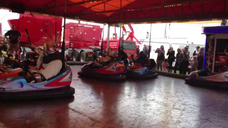 Knights in Armor Have Sword Battle in Bumper Cars