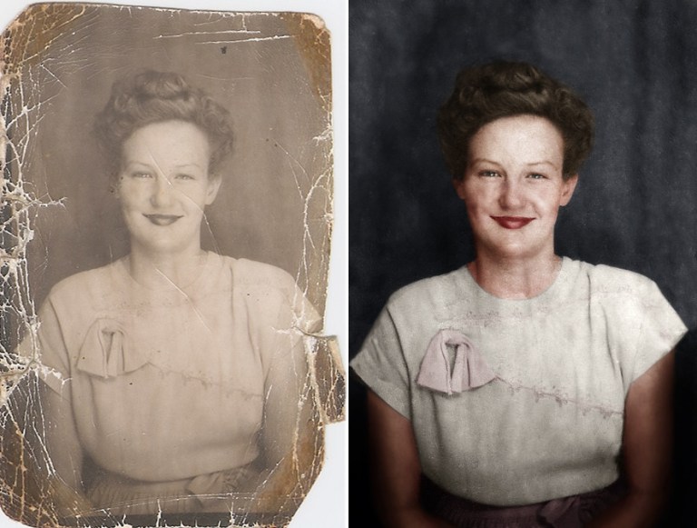 Time-lapse of photo restoration