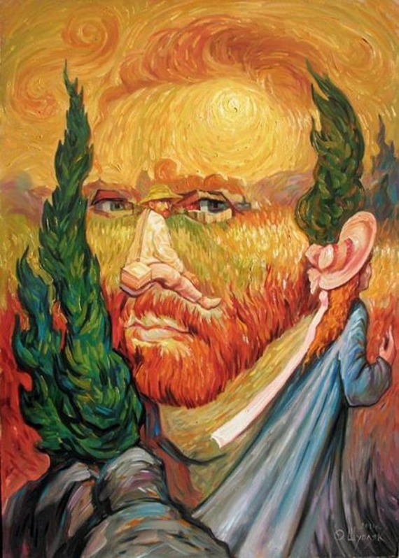 Optical illusion portraits by Oleg Shuplyak