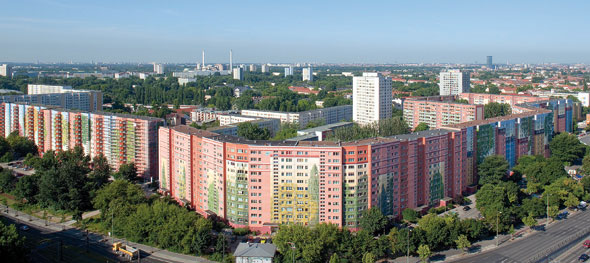 Berlin apartment complex mural