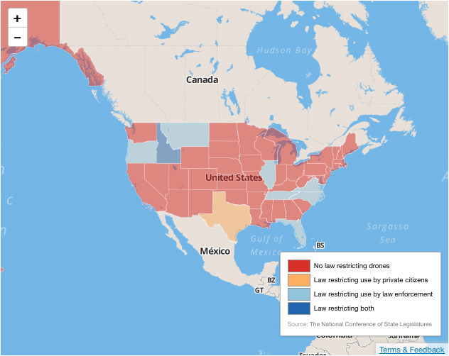 Map of Drone Laws by State