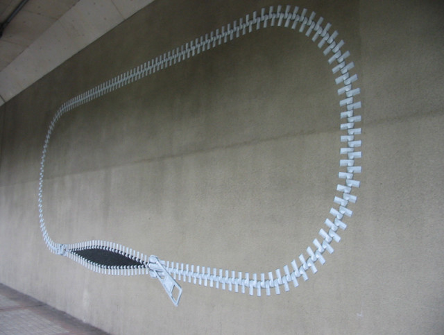 Zipper installations by Jun Kitagawa