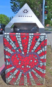 Mosaic Tile Trash Can