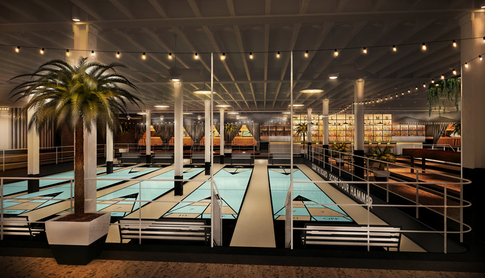 The Royal Palms Shuffleboard Club in Brooklyn