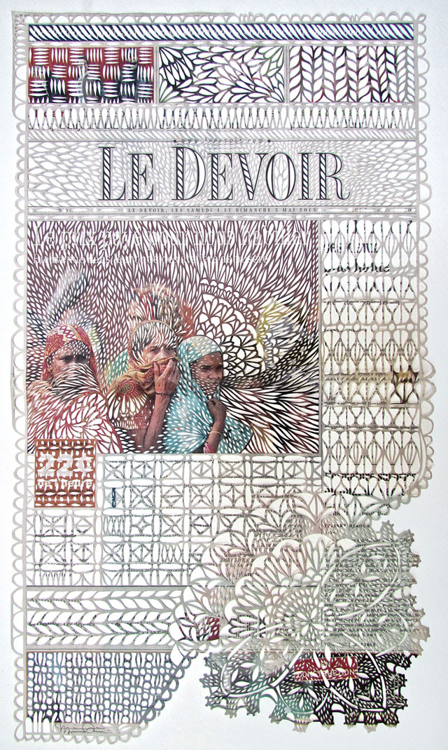 Lace Newspapers by Myriam Dion