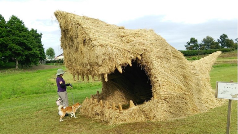 Japanese straw sculptures