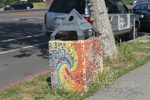 Mosaic Tile Trash Cans